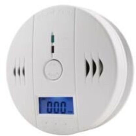 Détecteur de fumée Détecteur de monoxyde de carbone Alarme Détecteur de CO Capteur d'alarme avec écran LCD Fonction mémoire Fonctionne sur piles pour maison chambre salon usine hôtel, blanc (1/4)
