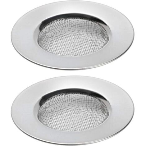 Lot de 2 passoires d'évier pour douche, receveur de cheveux du trou de prise éviers de baignoire ou de cuisine Filtres de drainage pour évier en acier inoxydable. Diamètre de 3 Inch 7,6 cm- (1/4)