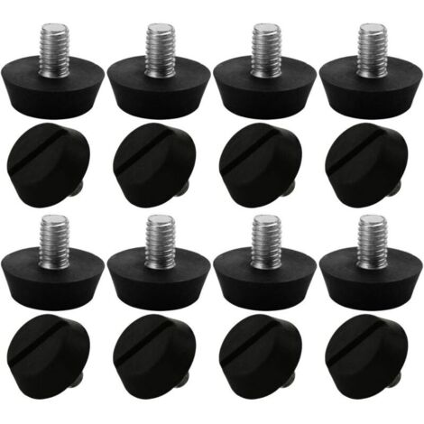 16pcs Pieds de Meubles Réglables Nivellement Patin Base Jambe Pied de Table Chaise Ajustables Protection Sol M6 x 10 x 20mm (1/4)