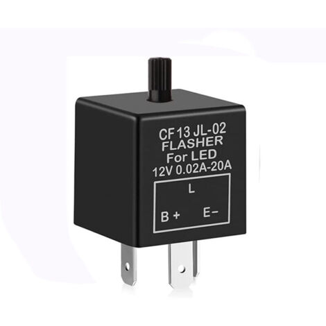 12V 3Broches Relais Clignotant Réglable pour Les Clignotants de LED CF-13KT, Voiture Moto Relais électronique de Clignotant 0.1W-150W (1/4)