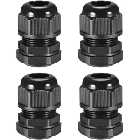 Lot de 4 presse-étoupes PG42 en nylon étanches pour fils de 31 à 39 mm de diamètre (noir)