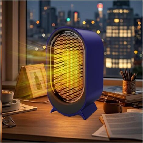 Chauffage D'appoint, 800W/1200W Deux Modes, Chauffage Rapide PTC, Equipé de Fonctions de Protection Contre la Surchauffe et Anti-Déversement,Convient Pour le Bureau, le Salon et la Chambre (1/4)