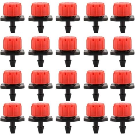 100PCS Goutteurs Irrigation Goutte à Goutte dripper, Buses de Gicleurs Émetteur Jardin, Arrosage Goutte à Goutte Automatique 360° Réglable pour Plante Serre Pelouse DIY (1/4)