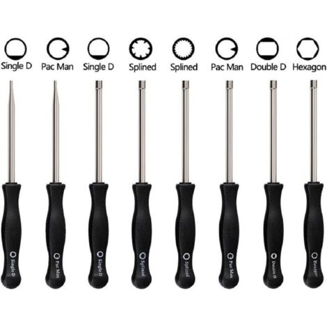 Outil de réglage de carburateur Pac Man/Single D/double D/Hexagone Hex Socket/21-teeth/cannelée 7-teeth Tournevis à douille cannelée pour commune 2 Cycle Moteur de petite taille (lot de 8) (1/4)