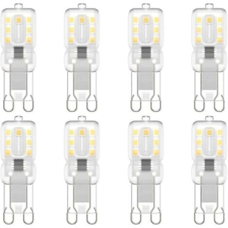 Lot de 8 ampoules LED G9, G9 LED 220 V Blanc naturel 4000 K 3 W équivalent halogène 30 W [Classe énergétique E] (1/4)