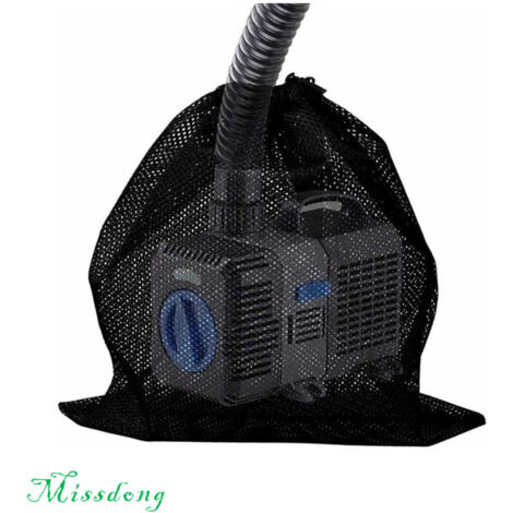 Lot de 2 sacs filtrants pour étang, réutilisables, avec cordon de serrage, sacs de filtration, chaussettes de filtration pour bassin de bassin - Grand sac en maille filet - Noir Lot de 2. (1/4)