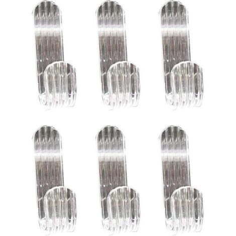 Paquet de 6 crochets de porte de douche en acrylique transparent (1/4)