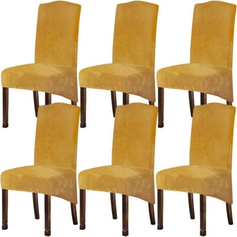 Housses de chaise de salle à manger en velours XL, housse de chaise extensible, housses de protection de chaises hautes en spandex avec bande élastique pour salle à manger, mariage, cérémonie, banquet (1/4)