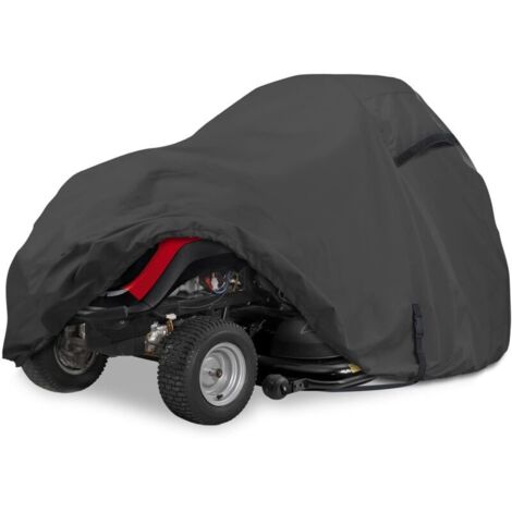 Housse de tracteur de pelouse en polyester 600D robuste, housse de tondeuse à gazon universelle étanche (jusqu'à 62 pouces, noir) (1/4)