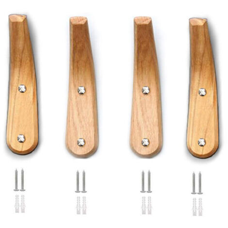 Patères en Bois Mural , Support Mural en Bois Naturel Porte-Manteau de Rangement Mural Simple en Forme de V Moderne pour Manteaux Suspendus Chapeaux Sacs Serviettes,4 Pièces (1/4)