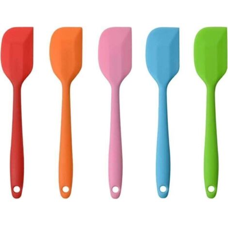 Silikonspatel, Silikonutensilien, hitzebeständig, antihaftbeschichtet, ungiftig, BPA-frei, Back- und Gebäckwerkzeug, 5er-Set (21,5 x 4 cm) (1/4)