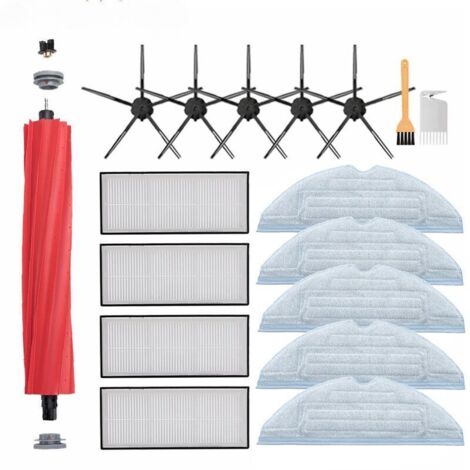 Brosse Filtre Lingettes Pièces De Rechange Ensemble D'accessoires Pour Xiaomi Stone S7 T7 T7S T7 Plus - Ensemble De 17 Pièces - Brosse Latérale Noire (1/4)