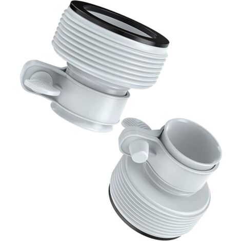 Lot de 2 adaptateurs de tuyau type B pour piscine Intex - Avec filetage - Pour raccords 1,5" et 1,25" (1/4)