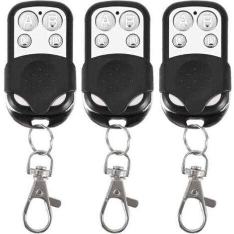 Lot de 3 télécommandes universelles pour Portail Automatique fréquence 433,92 MHz Code Fixe, 4 Boutons pour contrôler jusqu'à 4 Portes (1/4)