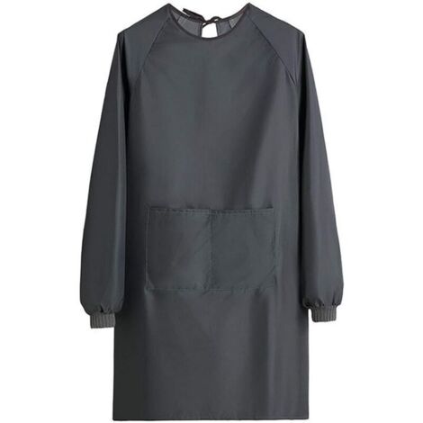 Tablier Femme Ménage Impérmeable Blouse Travail Femme avec Poches Tablier à Manches Longues pour Maison Jardin (1/4)