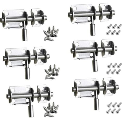 Loquet de Porte, 6 Pièces Acier Inoxydable de Sécurité Verrou Porte pour Portes de Salle de Bain, WC Fenêtre, Meubles Portes en Bois, Animal Domestique Verrou de Portail, etc. (1/4)
