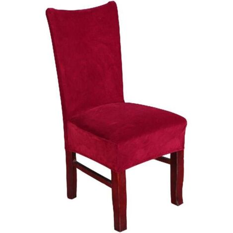Housses de chaise en velours Spandex Housses de chaise de salle à manger extensibles Housses de protection de siège de banquet en peluche Spandex Housses lavables pour la décoration intérieure (lot de (1/4)