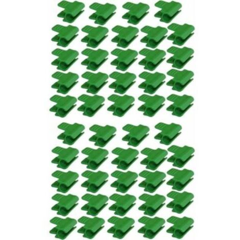 Lot de 48 colliers de serrage pour tuyau de jardin, accessoires de film d'abri de jardin, diamètre extérieur 16 mm, piquets pour plantes, clips en plastique pour serre, Vert (1/4)