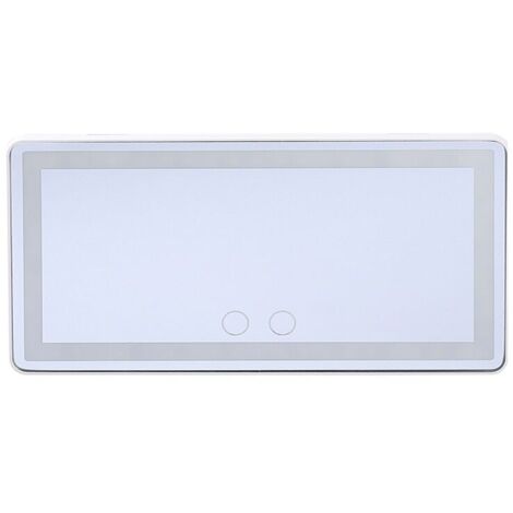 Miroir cosmétique de voiture, sundiguer, éclairage LED, rechargeable, réglable en trois couleurs, matériau ABS/verre/élastique, noir (1/4)