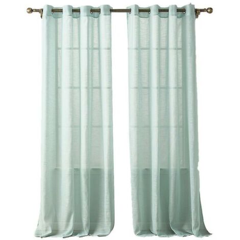 rideau voile 140x220cm rayure avec boutonnière élégant rideau grande hauteur paravent salon chambre baie vitrée W décoration porte et fenêtre (1/4)