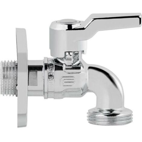 Robinet spherique pour machine a laver Star, finition chrome brill. DN15 1/2", sortie DN20 3/4"