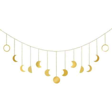 Moon Phase Tenture Murale Boho Décor Guirlande Lunes Suspendus Art Esthétique Décoration Filles Chambre Bannière pour Chambre D'enfant Salon Dortoir Maison Appartement Bureau, Fête Cadeau D'anniversai (1/4)