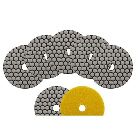 Tampons de polissage diamant-paquet de 7 tampons de polissage diamant secs 4 "/100 mm pour marbre, granit, pierre, béton (1/3)