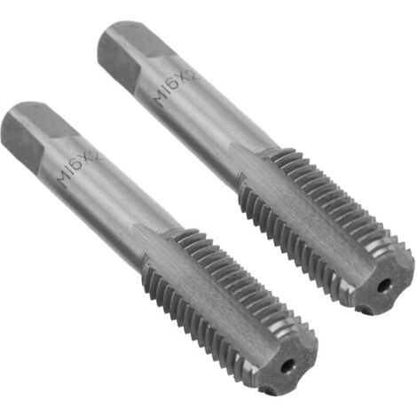 2 pièces tarauds à filetage métrique en acier rapide, flûtes droites, outil de taraudage à filetage manuel M16x2.0 (1/3)