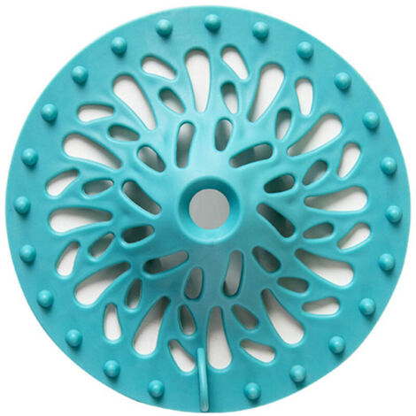 2X Protection bonde d'écoulement Filtres Évier en Silicone Attrape Cheveux Douche Filtre Douche Cheveux Filtre evier Cuisine Grille Douche Filtre de Couverture de Drain,bleu+blanc (1/3)