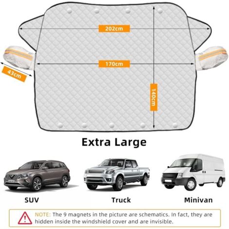 Couverture Pare-Brise Voiture Pare Soleil Voiture Pare Brise Avant avec 9 Magnétique Pare Soleil Voiture Anti Givre et Neige, UV, Soleil, Poussière, Pluie (170 x 140 cm)
