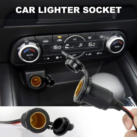 Allume Cigare Socket, Imperméable Prise Allume-Cigare 12V-24V pour Bateau, Moto, Voiture, 1 m 14 AWG Allume cigare câble rallonge prise avec Porte-fusible à Lame (1/3)