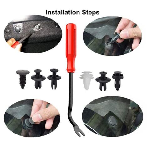 Clips à rivets universels en plastique, 100 pièces, Clips pour garde-boue en plastique, attaches pour pare-chocs de voiture, Clips à rivets