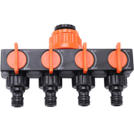 Adaptateur de Robinet de Jardin 4 Voies avec 4 valves indépendantes, répartiteur, disjoncteur (1/3)