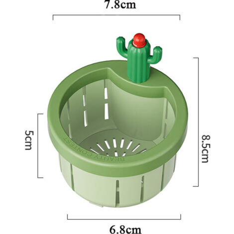 Lot de 2 passoires de vidange pour évier de cuisine en forme de cactus - Panier de vidange automatique - Multifonction - Utilisation domestique (1/3)