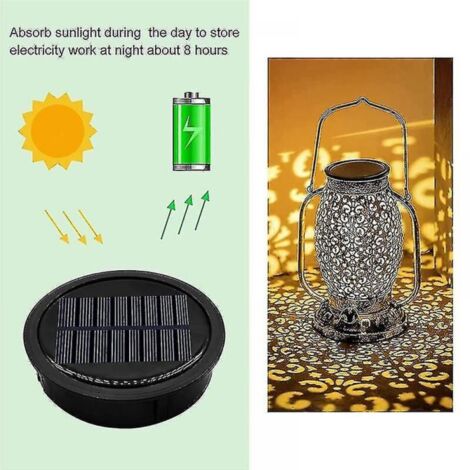 1 paquet de grandes lanternes suspendues d'extérieur compatibles avec le dessus de remplacement de lumière solaire, plus puissantes, plus efficaces en énergie
