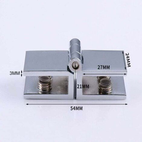 2 PCS 180 degrés clip de porte en verre charnière sans verre de perçage à charnière en verre pour épaisseur de verre 5mm - 8mm (1/3)