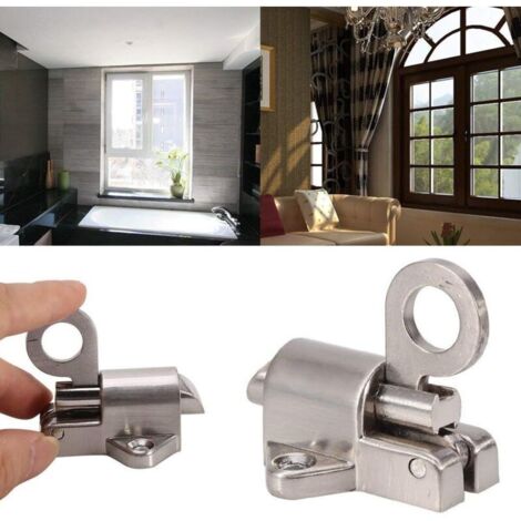 Verrou à Ressort de Sécurité en Alliage de Zinc Pull Bague Bounce Boulon de Porte pour Abri de Jardin de Fenêtre Portail Toilettes Chambre à Coucher (1/3)