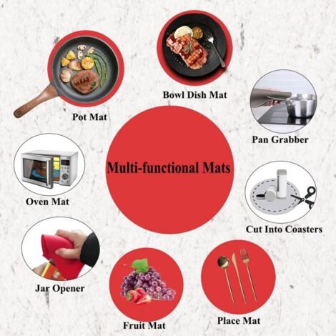 Bande de silicone multi-usage originale pour micro-ondes - livre de BPA, sécurité pour les aliments, résistante à la chaleur jusqu'à 246 °C (vermelho ) (1/3)