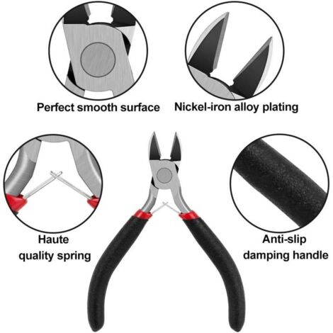 4.5 Inch Mini Pince Coupante Précision - Acier Inox&Poignées Anti-Dérapant - Tenaille Pince Coupante Diagonale pour Coupe Fil d'Électronique, Métal Mou, DIY Craft, Bijoux (1/3)