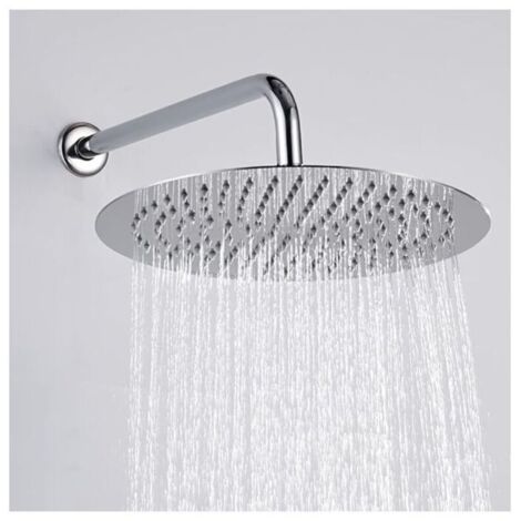 Pomme de douche puissante, pomme de douche ronde 8" en acier inoxydable AISI304, douche pluie fine 20x20cm, pomme de douche fixe étanche à l'eau (1/3)