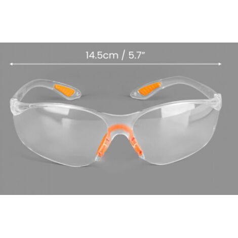 Lunettes de Sécurité Transparentes - Lunettes de Protection avec Verres en Plastique, Pont-de-Nez et Embouts de Branches en Caoutchouc pour Plus de Confort - Lunette Transparente PC (1/3)