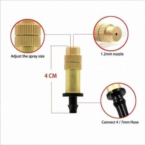 Buse d'atomisation cuivre réglable 4/7mm capillaire 10pcs