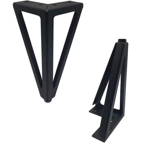 4 paquets de pieds de meubles, en métal, pieds de meubles noirs de 15 cm (15 cm, noir) (1/3)