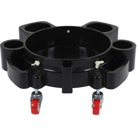 Chariot à roulettes multifonction noir pour lavage de voiture avec 5 roulettes pivotantes robustes (1/3)
