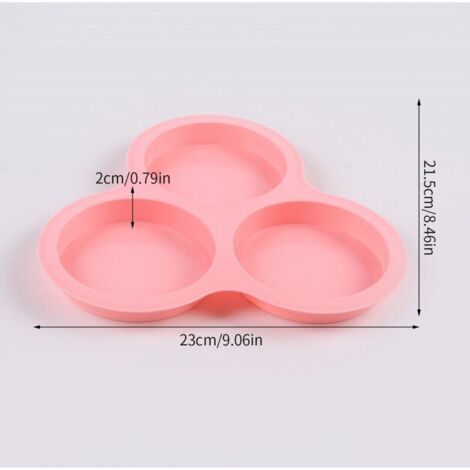 Lot de 2 moules à œufs en silicone anti-adhésif avec 3 cavités