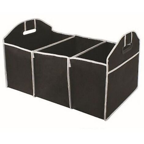 Organisateur de coffre de voiture, sac de rangement de coffre, sac de courses pliable, sac de voyage robuste pour voitures, camionnettes, camions (noir) (1 pièce) (1/3)