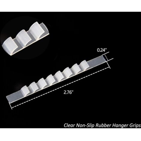 Poignées de suspension antidérapantes pour cintres en bois - 200 pièces Poignées de suspension en caoutchouc antidérapantes transparentes Bandes de suspension Poignées de cintre adhésives (1/3)