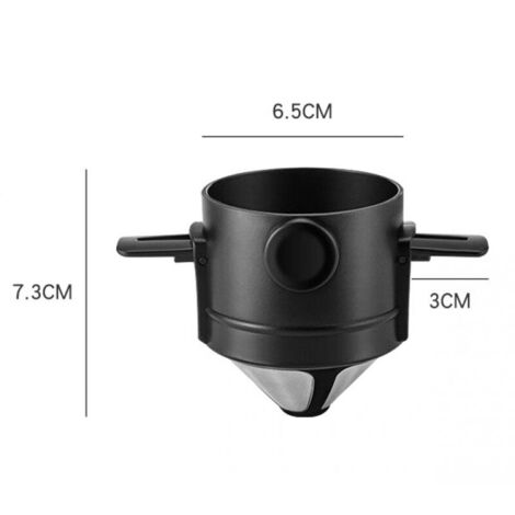 Goutteur de Filtre à Café en Acier Inoxydable Réutilisable Sans Papier pour La Préparation Manuelle du Café Permanent Portable Haute Précision en Acier Inoxydable 304 en Café Dripper Filtr