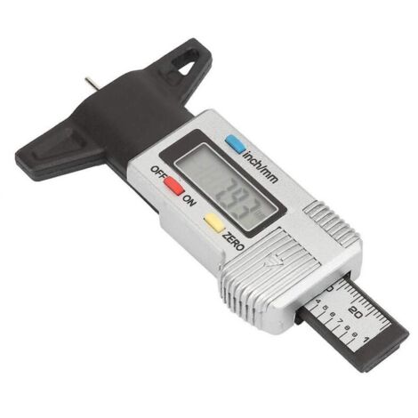 Jauge de profondeur d'inspection de balance de pneu numérique Lcd professionnelle en outil de mesure de bande de roulement de 0 à 25.4mm 0.01mm (1/3)
