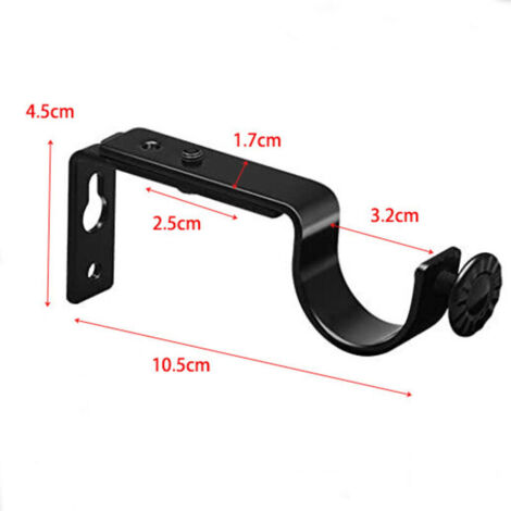 2Pièces Support de Tringle à Rideaux Réglable Support de Rideau avec Vis de Fixation pour Tringle à Rideau (1/3)